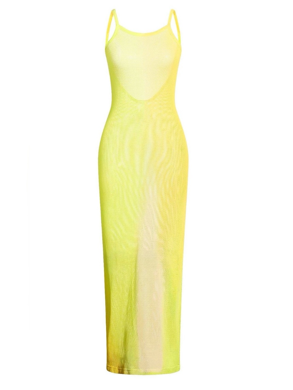 Acne Neon Yellow Sheer Maxi Dress
